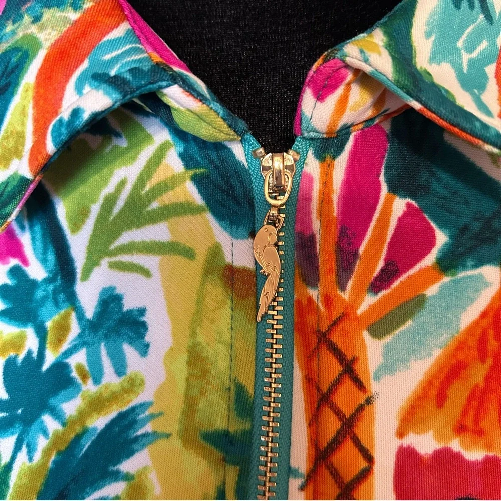 Pappagallo Colorful Tropical Print Midi Dress - Picture 4 of 5